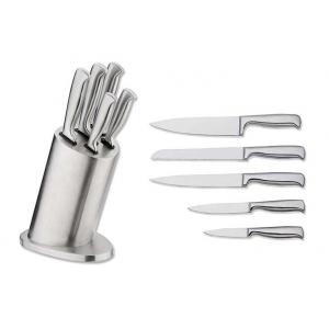 A whole set of professional kitchen knives with knife block handle material S/S.18/0