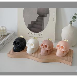 In Stock Factory Direct Sales Christmas Halloween Pink Black Nude White Scented Skulled Shape Candles For Halloween Gift
