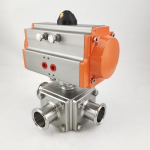 Pneumatic Operated Ball Stainless Steel Valves Square  clamp Connection