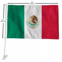 China Custom Car Flag Screen Printed Mexico Car Flag With Plastic Pole on sale