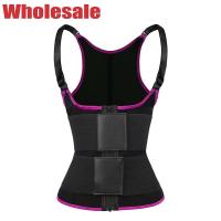 China Pink 5xl Sauna Vest Workout Waist Trainer Vest With Double Belt on sale