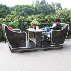 Black Wicker Outdoor Chair Metal Rattan Rocking Chair Outdoor