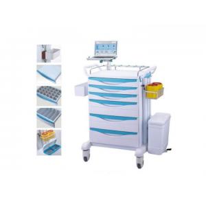 China Plastic Body Medical Trolley Cart With Trash Can Two Deep Drawers Easy Installation supplier