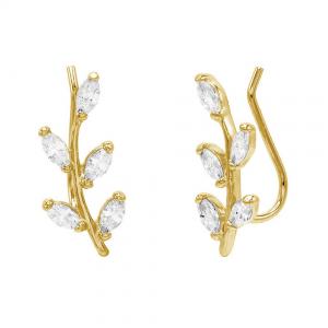Small Simple Jewelry Crystal Cluster Huggie Hoop Earrings 925 Sterling Silver Hoop