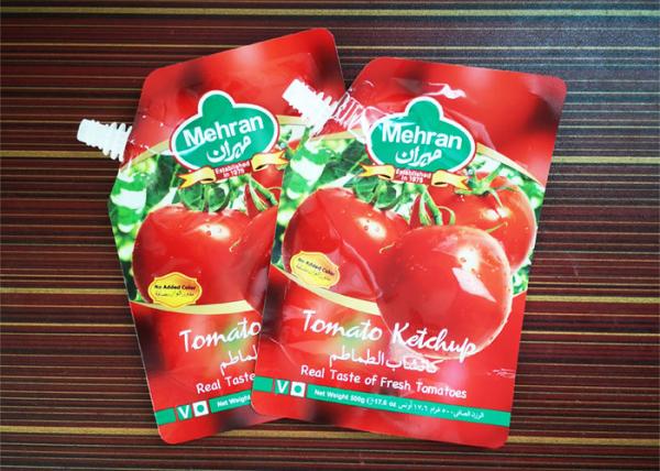 Flexible Packaging Stand Up Bags With Spout Tomato Sauce Packaging Bag With