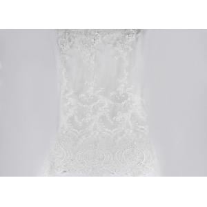 China African French White Embroidered Lace Fabric Bridal Mesh Fabric For Party Dresses supplier