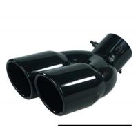 China Black Painted Automotive Exhaust Tips Angle Cut Double Layer on sale