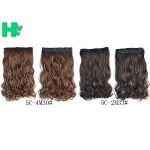 16 Inch Curling Synthetic Hair Extensions Clip In Tangle Free For Lady