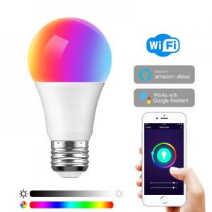 Home 110-240v RGB Wifi Smart LED Light Bulb Remote Or Voice Controlled