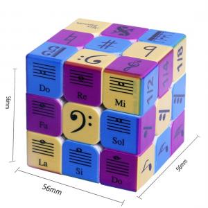 Music Magnetic Speed Cube 3x3 Personalized Sticky Note Pattern UV Printing 0.81 Ounces