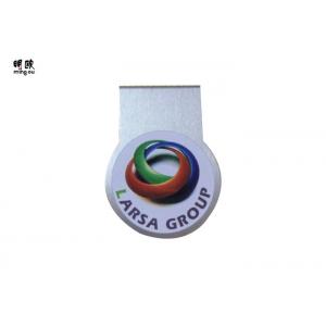 Round Shape Custom Metal Money Clip For Bank Silver Color 12g Weight