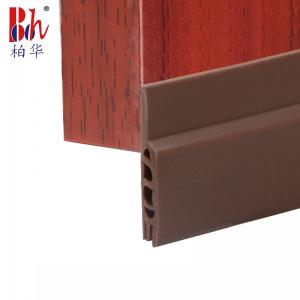 Brown Silicone Weather Stripping Acoustic Rubber Door Bottom Seal Strips 1000mm