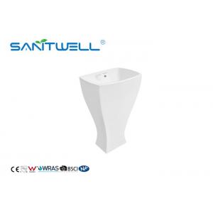 2022 Fashion Design White Color Toilet Hand Wash Basin With Pedestal Cleaning Rectangular Shape