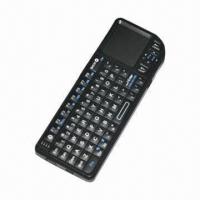 China Wireless Mini Keyboard with Touchpad/Laser Pointer, Qwerty Layout, Li-ion Battery Inside  on sale