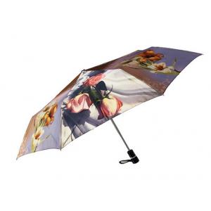 China Compact Rainmate Umbrella , Travel Sun Umbrella Custom Prints Satin Fabric supplier