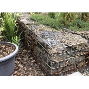 Green Pvc Coated Rectangle Retaining Wall Gabion Baskets As Garden Decoration