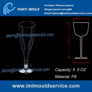 5.5 oz clear disposable plastic champagne/wine/ juice/party/glasses and cups mould