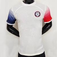 China 100% Polyester Custom Football Jersey 140-145gsm White Soccer Jersey on sale