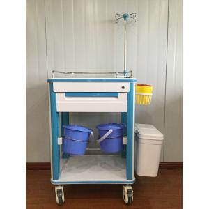 ABS Hospital Medical Cart Multifunction Medical Cart With Two Waste Bin And IV Pole