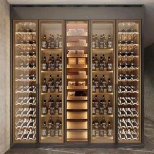 Custom Metal Wine Cabinets And Wine Rack Shelf With Cooler