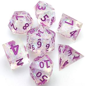 China Los dados translúcidos del RPG de la resina de GST fijaron doce echaron a un lado los filos aseados wholesale