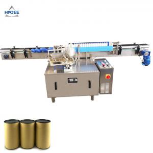 Higee Automatic paper cans labeling machine cold glue labeling machine for food grade composite paper can