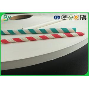FDA 13.5mm Width 120gsm Food Grade Paper Roll / White Kraft Paper For Paper Straw