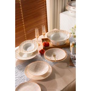 Bone China Dinnerware Set Luxury Ceramic Dining Dishes Plates Bowls Cups Sets