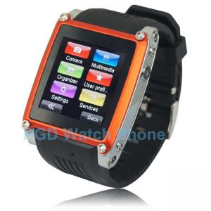 Teléfono del reloj de Bluetooth de la cámara de la pantalla táctil 2012 con MP4 el jugador, radio de FM