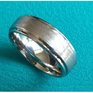 8mm Cobalt Chrome Mens Brushed Stepped Edges Wedding Band Ring