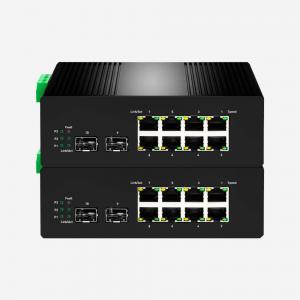 China IP30 20Gbps Industrial Ethernet Switch With 8 Gigabit RJ45 Ports 2G SFP Power Over Ethernet Switch supplier