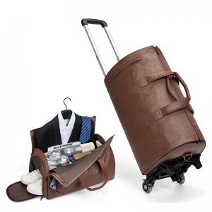 China Retro Wheeled Garment Trolley Duffle Bag Large Rolling Duffle Bag 30cm High supplier