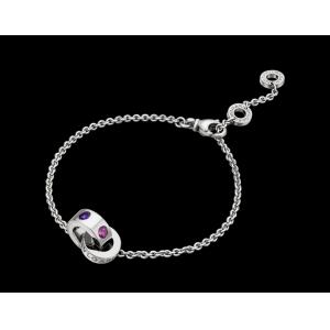   bracelet in 18 kt white gold with amethysts and pink tourmalines