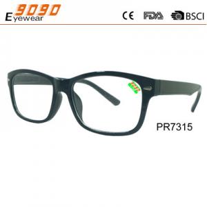 China Fashionable reading glasses,power range +1.0 to +4.00,made of plastic frame ,silver metal parts in the frame supplier