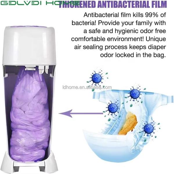 China OEM 4.5m PE Bouteille de couches remplir sacs à ordures de soins pour nourrissons de l'usine de soutien de l'odeur Isolation biodégradable sac à ordures wholesale