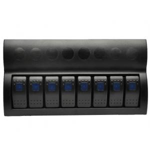 Marine Boat Splashproof Switch Panel 8 Gang With Led Indicator Rocker Auto Fuses