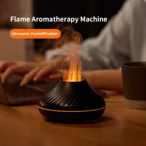 HOMEFISH Small Room Dehumidifier Flame Light Effect PP Fuselage Essential Oil Aromatherapy Machine For Humidification