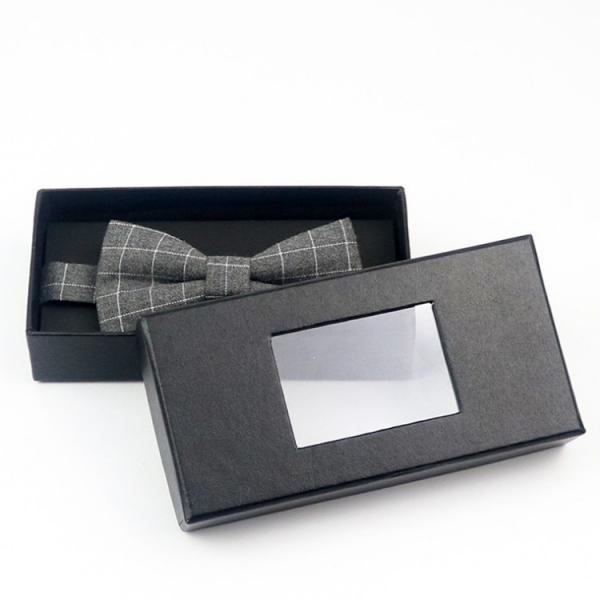Gift Storage Bow Tie Packaging Box with Clear Window Luxury Custom Printing