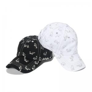 China Small Face Sunscreen Curved Brim Baseball Hat With Cat Embroidery For adult supplier
