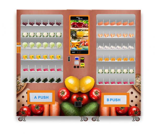 Vegetable / Fruit Media Vending Machine Cashless Payment For Supermarket