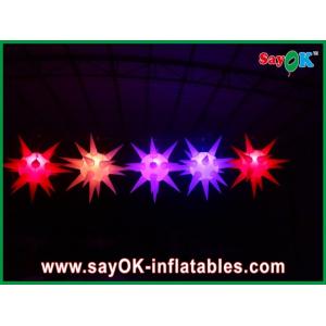 Versatile Stage Decoration Led Lighting Inflatable Star For Event , Red / Blue