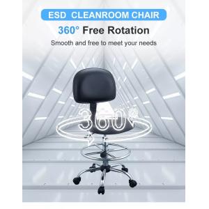 China PU Leather Laboratory Stool Chair ESD Chair Antistatic Lab Stool With Backrest supplier