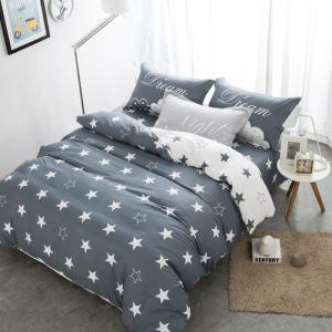 China Grey And White Polyester Home Bedding Sets Embroidered Printed Queen Size wholesale