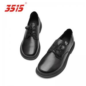 Cordón británico 3515 encima de los zapatos de vestir de cuero del negro de la plantilla de la PU de los zapatos de cuero