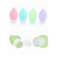 China Short Tour Silicone Travel Containers Drop Shape Silicone PP With Plastic Lid on sale