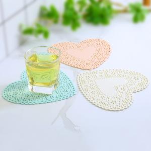 China Heart Hollow Out PVC Heat Resistant Table Mats Plate Bowl Coaster supplier