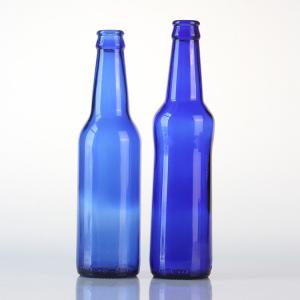 Empty Flint Embossed Glass Beer Bottle 375ml 1L