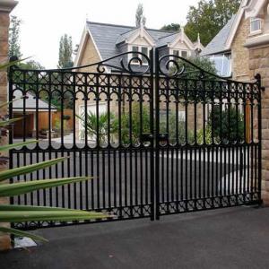Black Brown Gold Wrought Iron Fence Gates Driveway Entrance 36mm 50mm