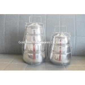 Four tiers portable lunch box material 201 stainless steel food carrier double layer thermal insulation lunch box