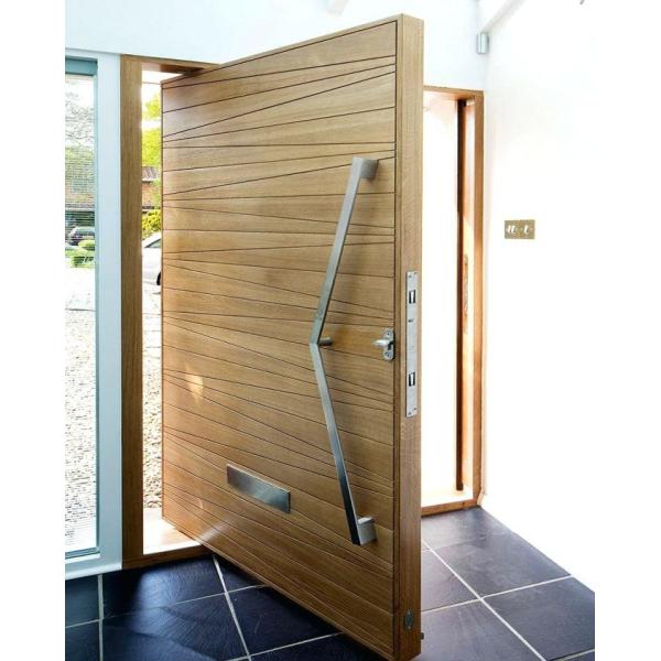 China Porte d'entrée moderne de pivot en bois solide d'entrée principale avec le verre givré supplier